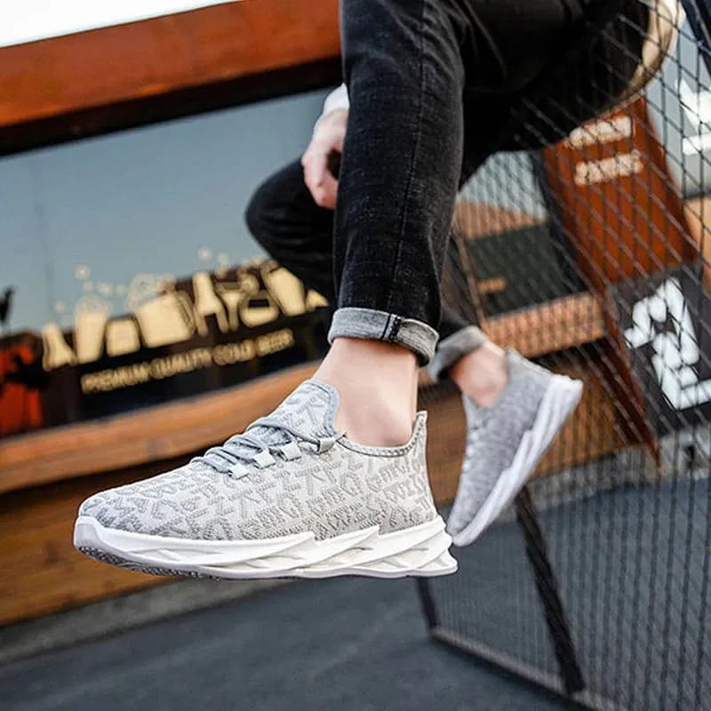 Men Casual Sport Shoes Breathable Lightweight Sneakers Outdoor Mesh Black Running Shoes Athletic Jogging Tenis Walking Shoes