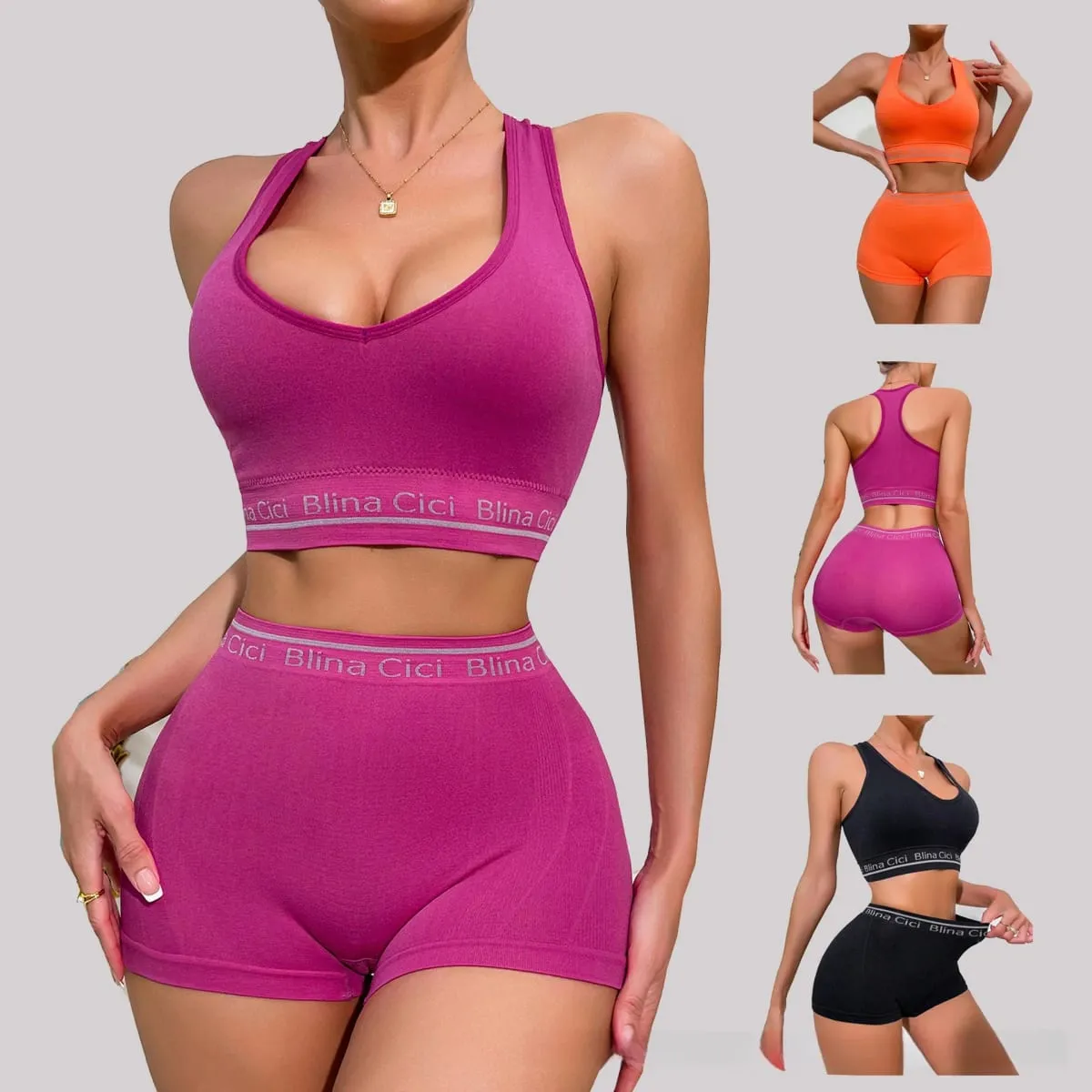 Women's Letter Print 2 Piece Scoop Neck Bra and Mid Rise Boyshort Lingerie Set