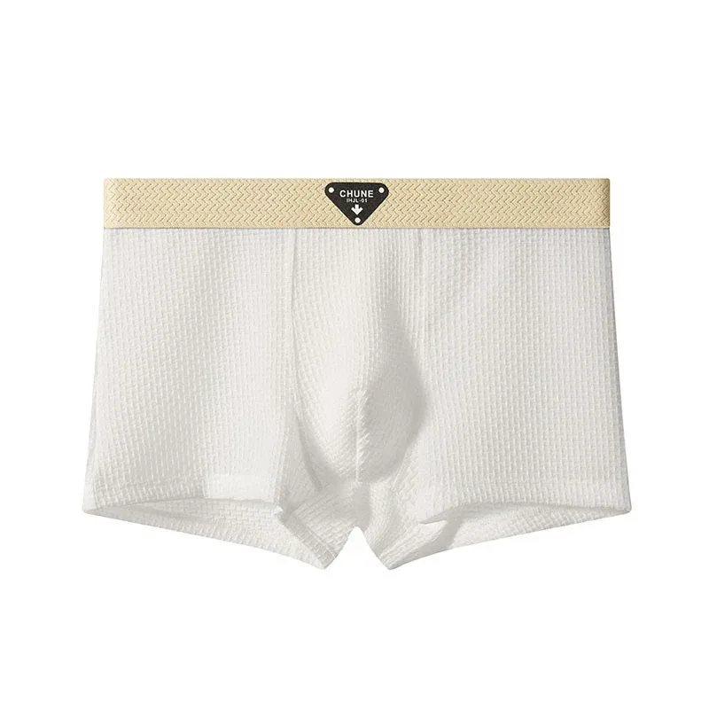 1/3PCS Men's Cool Ice Silk Boxers Shorts Summer Satin-like Solid Underpants Skin Friendly Breathable Mesh Crotch Male Underwear