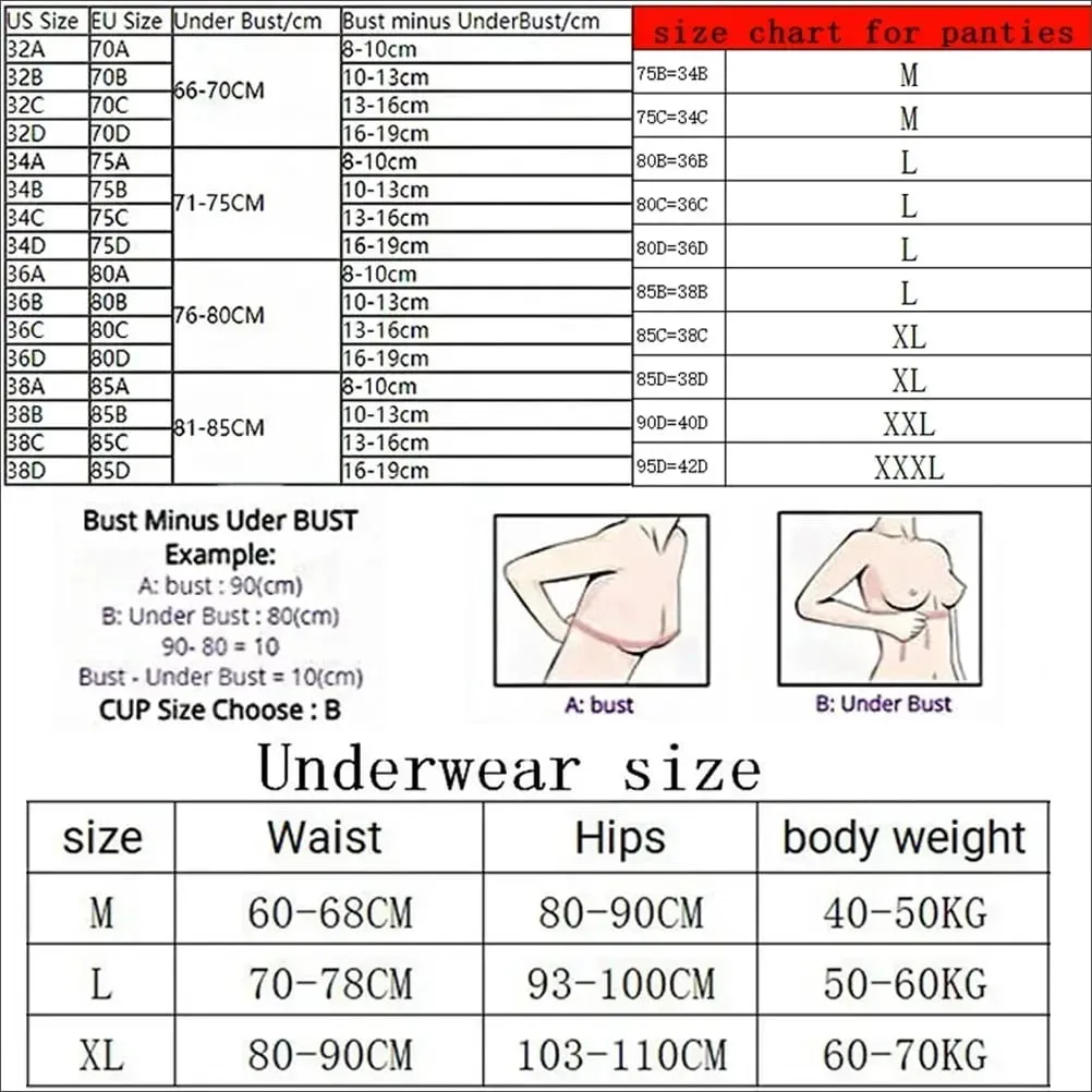 VS Bra And Panty Set Sexy Lingerie Sleepwear Pajamas Plus Size Soft Comfortable Luxury New Arrival Women Polka Dot Lace Push Up