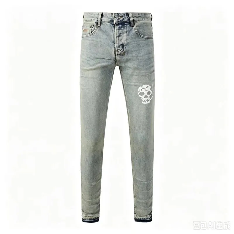 Luxury Streetwear Men's Jeans Americans Style Holes Long Trousers Quality Male Stretch Slim Pants Skinny Trousers