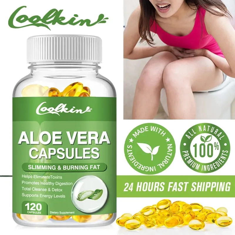Aloe Vera Extract Capsules - Colon Cleansing Supports Digestive and Immune Health Balances Stomach Acid Antioxidant Non-GMO