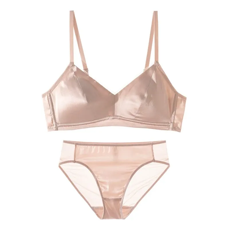 SuyaDream Women Silk Bra Set 93%Silk 7%Spandex Thin Mold Cup Wire Free Underwears 2023 Comfortable Intimates White Black — image 6