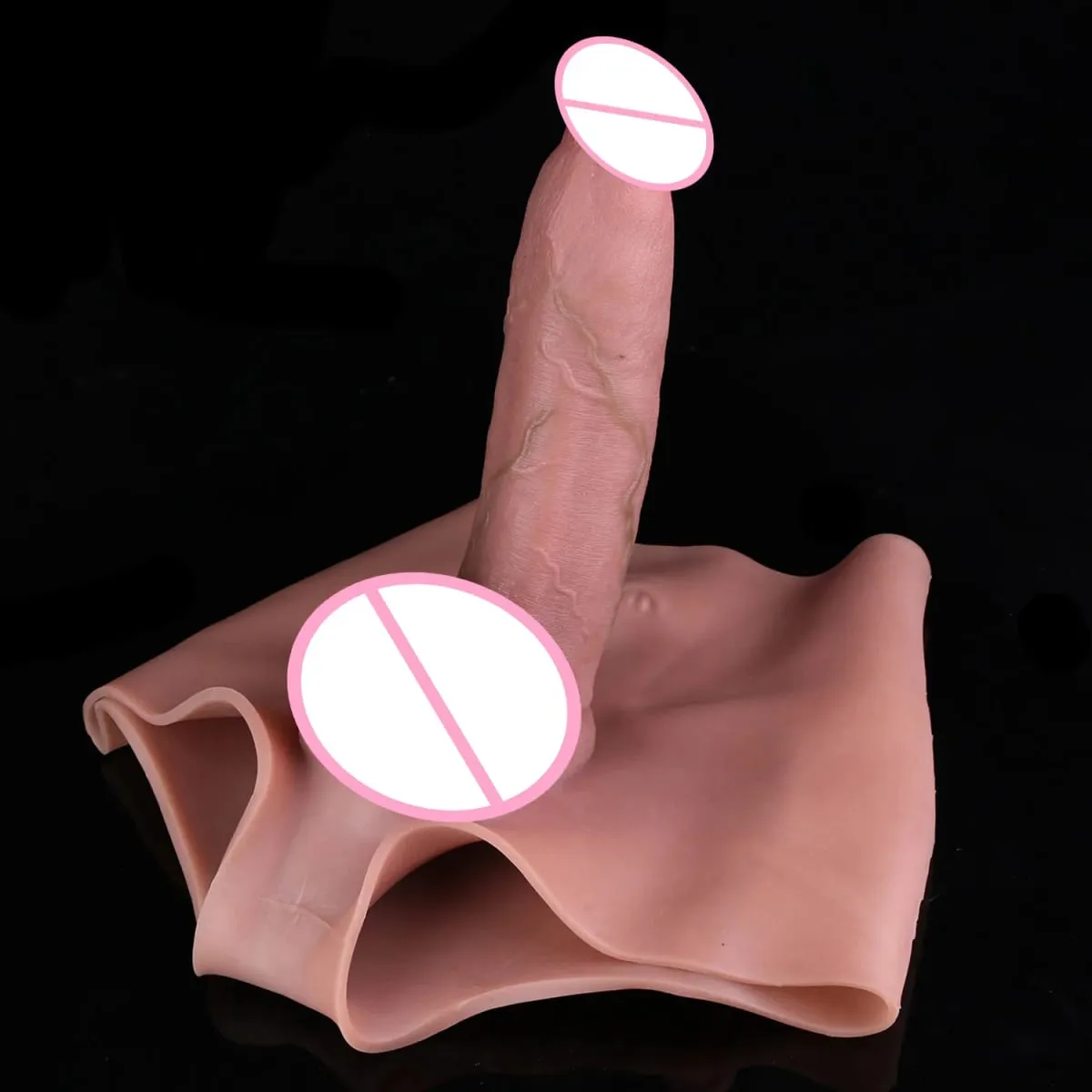 Large Hollow Dildo Premium Silicone Pants Wearable Hyper Realistic Insertable Penis Cover Adult Intimate Wearable Toys