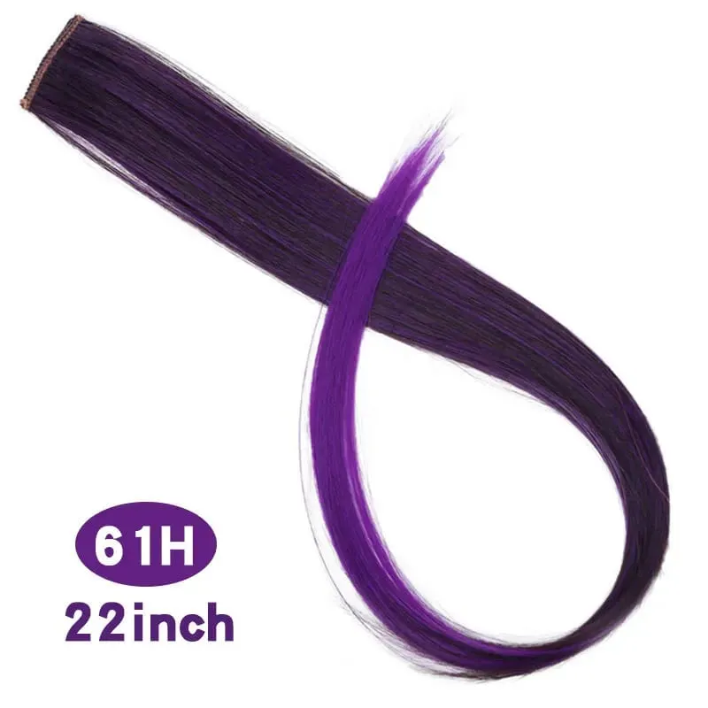 Fashion Color Hair Pieces Hanging Ear Dye Hair Extensions Color Strips One Clip Long Hair Extensions for Woman Daily Use