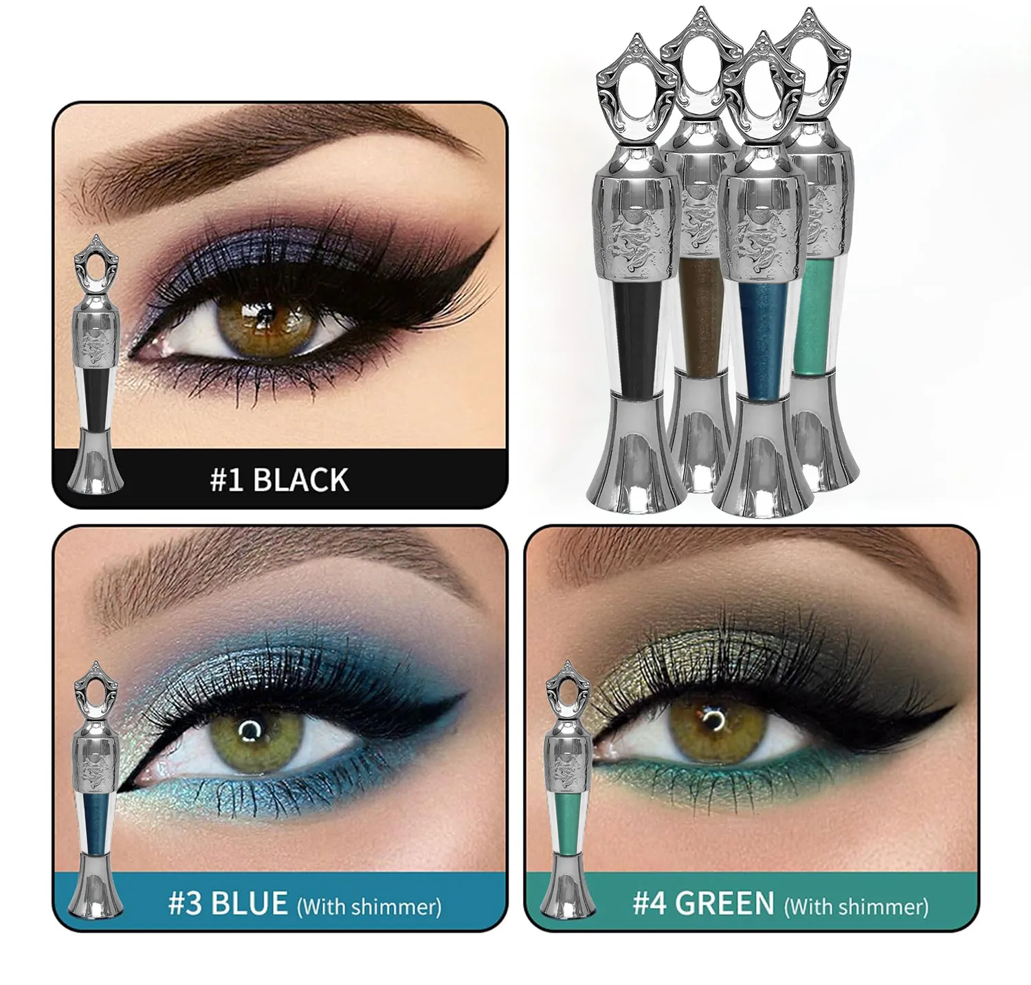 4 Colors Eyeliner Pencil Set Smooth Glide Natural Pigment Long Lasting Moisturizing Comfortable Easy Draw Fashion Eye Makeup