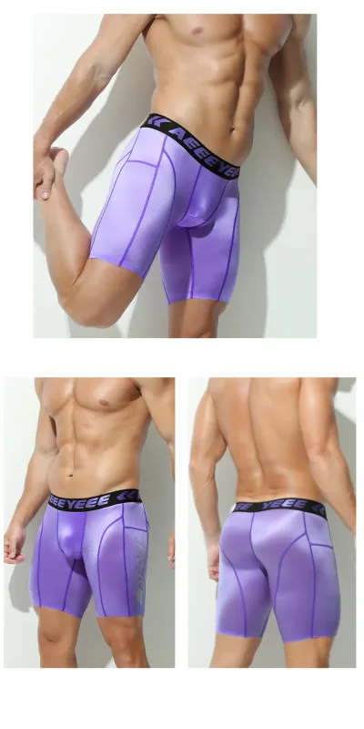 Men's Shorts Compression Running Shorts Quick Dry High Elastic Muscle Fitness Basketball Bottoms Five-Quarter Length Inner Pants