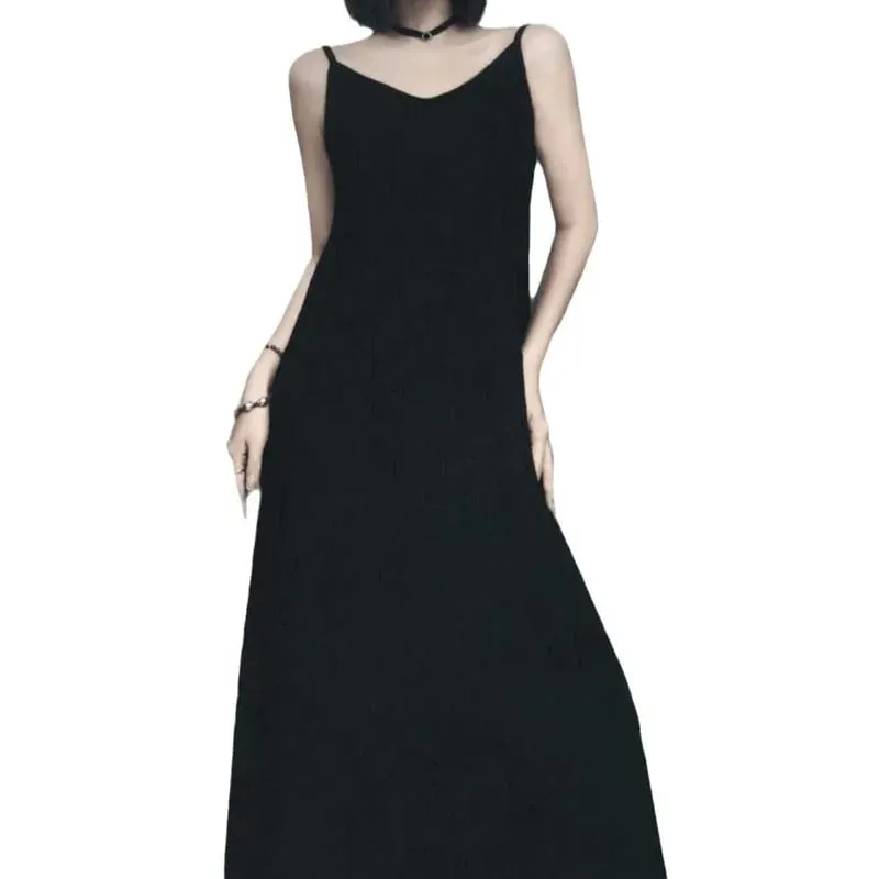 Sweet Summer Plus Size Dress Women Loose Ruffled Sleeveless Long Dress Lazy Style Solid Color High End