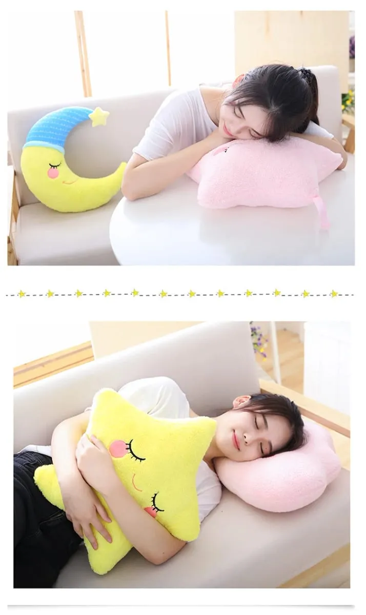 Fantastic Star Cloud Moon Rainbow Plush Pillow Stuffed Sky Natural Cushion Yellow Pink Blue Shy Emotion Plushie Decoration Gift