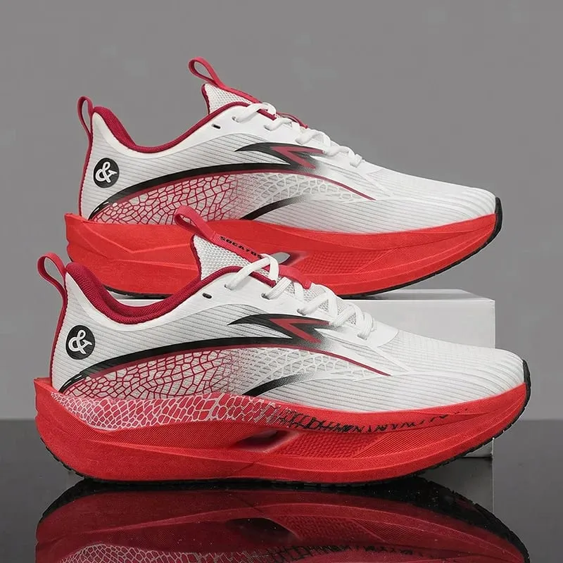 Men Sports Running Shoes Carbon Board Marathon Athletic Outdoor Breathable Lightweight Women's Comfortable Professional Sneakers