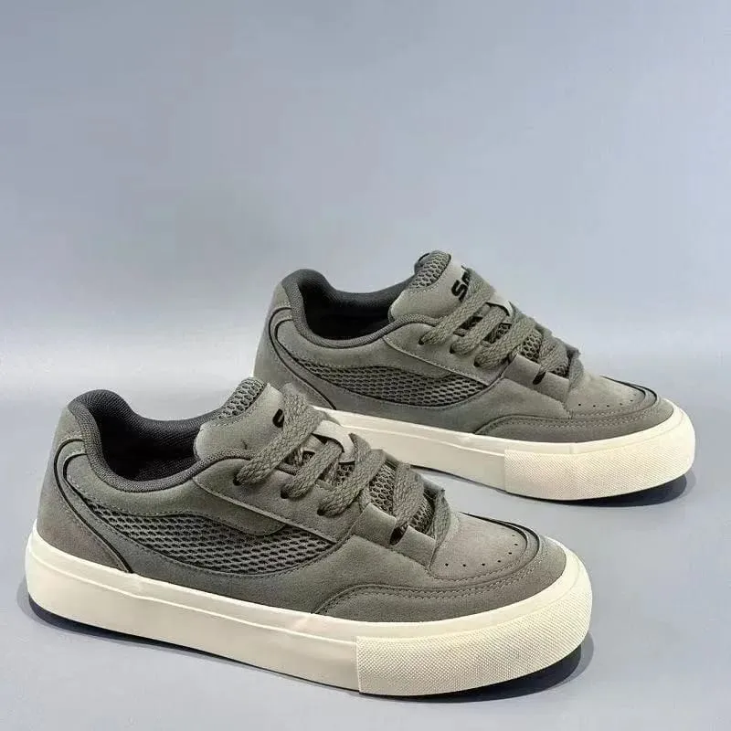 Men No Decor Canvas Shoes Pure Color Low Top Lace Up Casual Sneakers Resistant Flat Sole All Match Street Daily Shoes