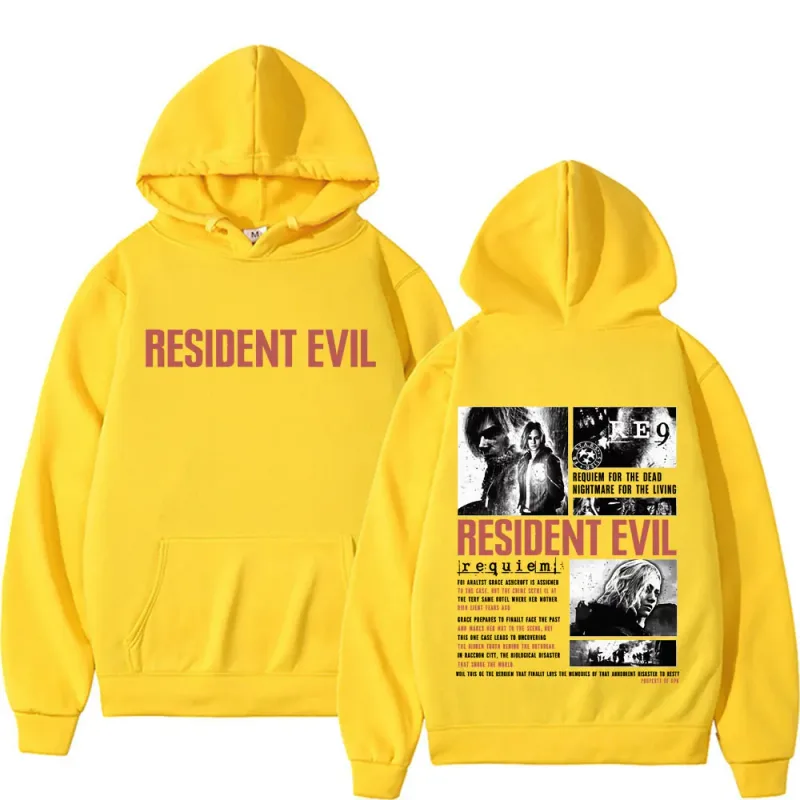 Resident Evil Requiem Sweatshirts Leon Kennedy Grace Ashcroft 90s Vintage Hoodies Men Women Fashion Classic Pullovers Streetwear