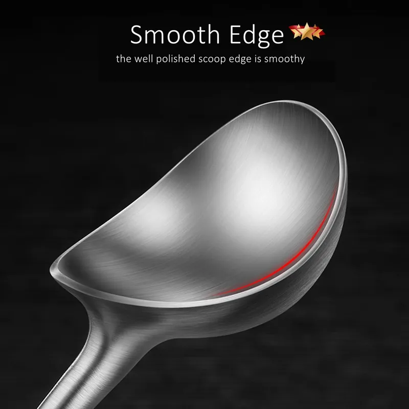 3 Pcs of Ultra Thick Pure 304 Stainless Steel Melon and Dragonfruit Baller 21cm Length 129g Dessert Spoon for Family Canteen