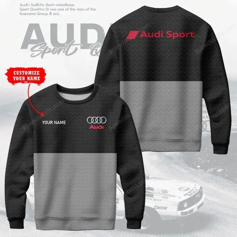 Spring and Autumn New Men's and Women's Long sleeved Hoodies Spring and Autumn Clothing Sports and Leisure Audi Brand Top