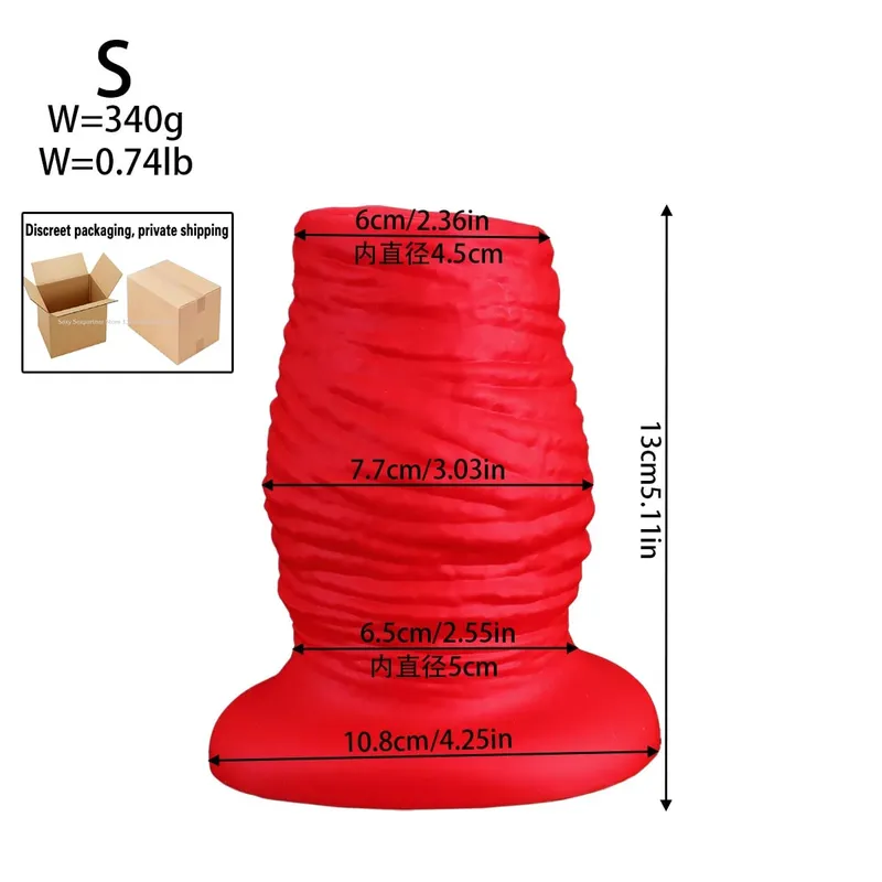 Hollow Butt Plug Silicone Huge Anal Plug Speculum Peep Sex Toys For Women Men Gay Fisting Boxing Gloves Enema Flushing Adult Toy