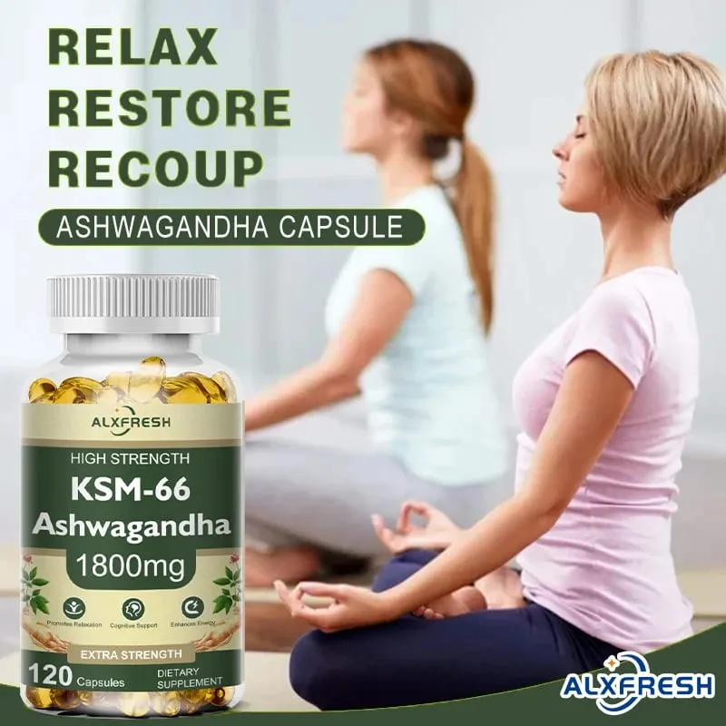 KSM-66 Organic Ashwagandha Capsules with Zinc | Non-GMO Vegan | Premium Formula Health Supplement