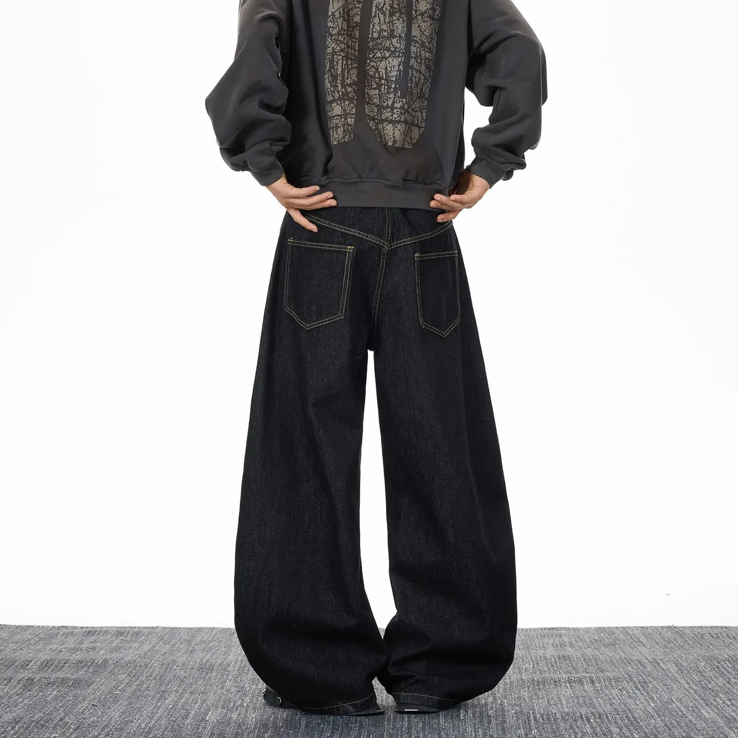 Baggy Jeans Man Pants Y2k Jeans Relaxed Fit Denim Trousers Edge Wide Leg Cargo Pants Slant Closure Casual Fashion