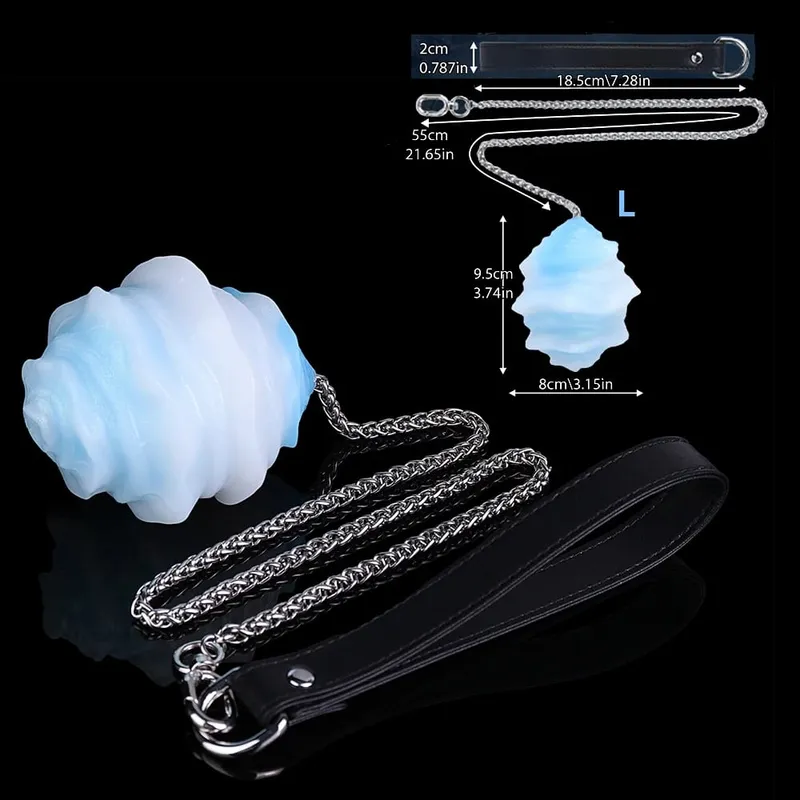 Fantasy Egg Toys With Long Chain Platinum Silicone Anal Plug Eggs Vaginal Balls Sex Toy For Adult Women Men Couple Flirting