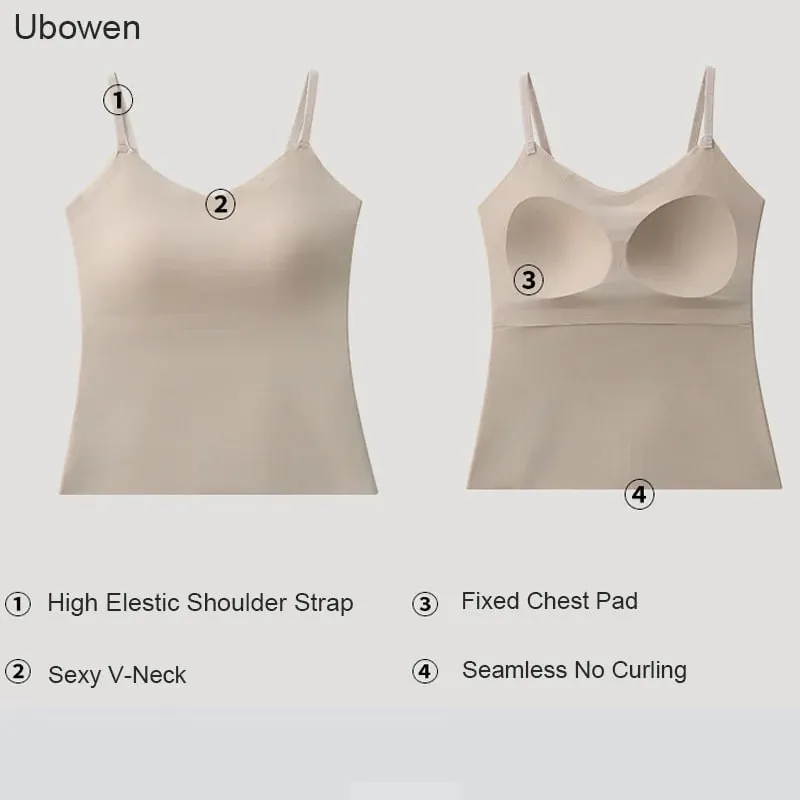 M-2XL Beautiful Back Sling Long Vest With Build-in Bra Women's Summer Fixed Cup Outer Wear Bottoming Top For 40-80kg