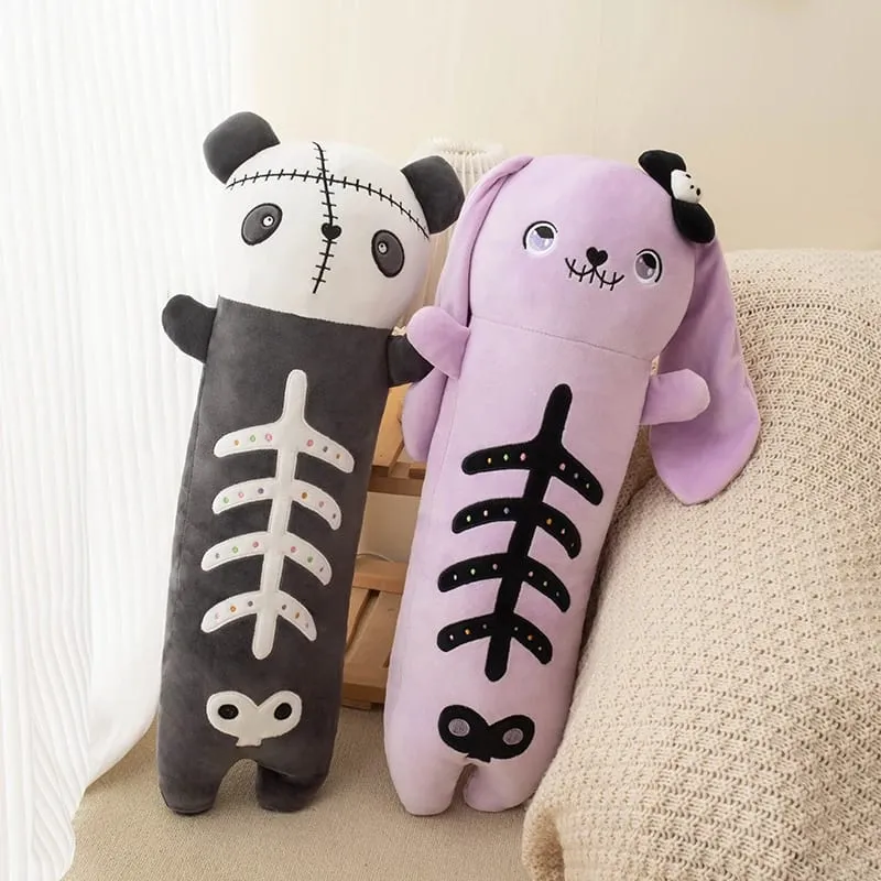 60cm Horror Goth pluszowe zwierzę królik Panda miękka zabawka śliczna poduszka na ciało dekoracja na imprezę halloweenową zabawny prezent dla dziewczynki chłopca