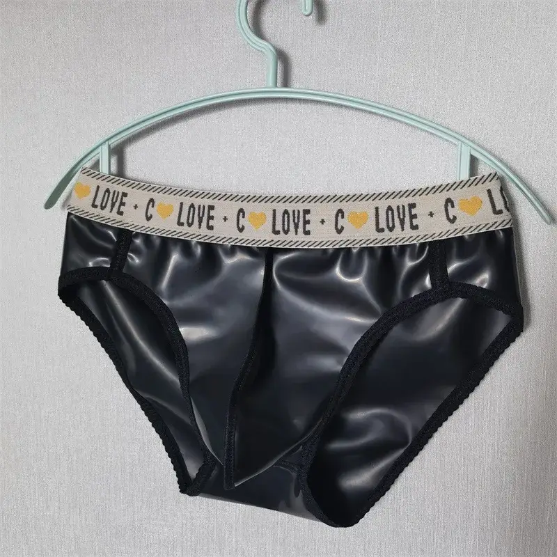 Men Sexy Latex Briefs Seamless Underwear Scrotum Bulge Panties Men Clothes Inner Wear Athletic Underpants Porns Bikini Bottom