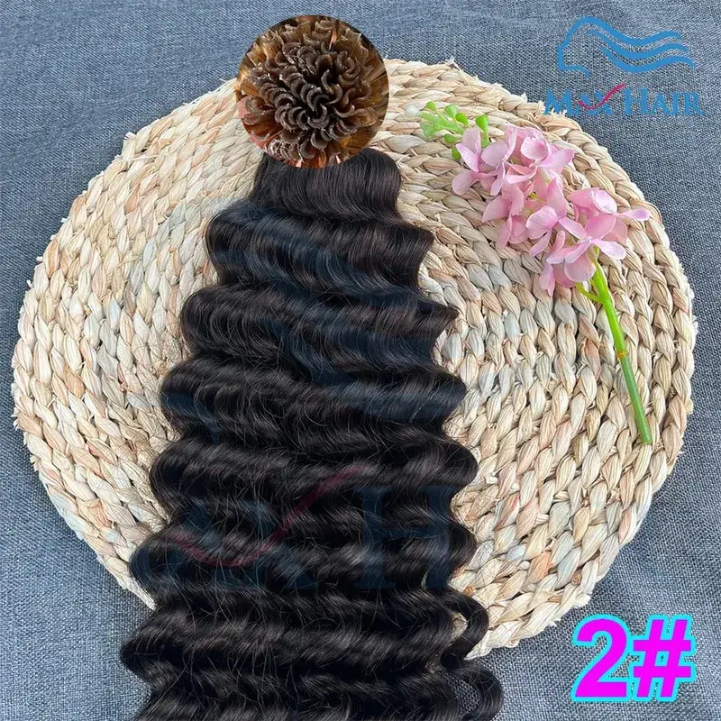 Keratin U Tip deep wave Human Hair Extensions 18-30 Inch Remy Hair Extensions High Quality Remy Human Hair salon Extensions