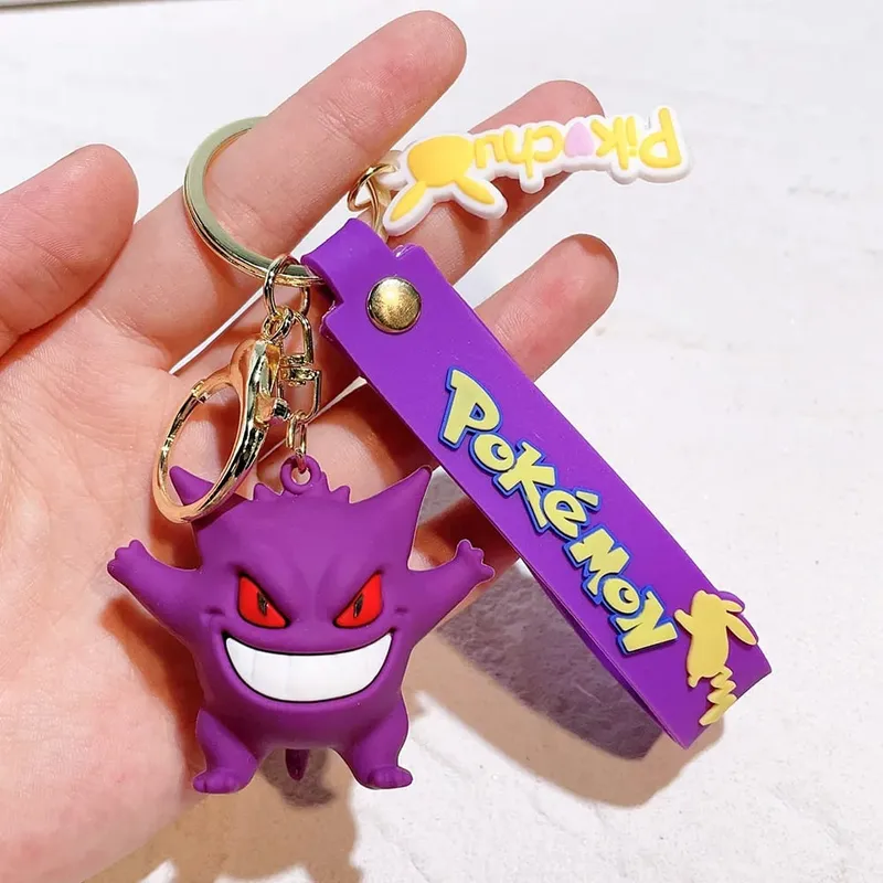 40 Style Wholesale Anime Pokémon Pikachu Eveen Keychain Cartoon Cute Charizard Keyring Student Backpack Car Key Chain Toys Gifts