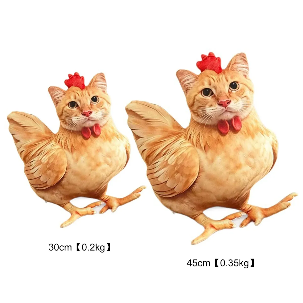 Cat Chicken Funny Novelty Soft Plush Pillow Cute Animal Stuffed Sofa Cushion 3D Orange Tabby Kitten Doll