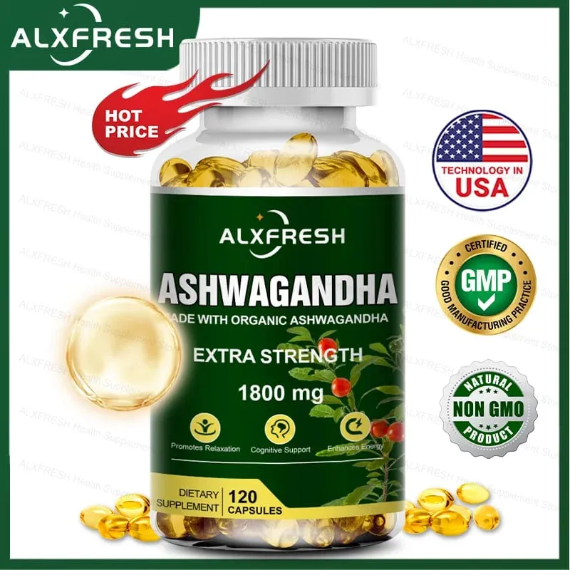 Original Ashwagandha Capsules High Potency Root Extract for Stress & Vitality Balance Hormones