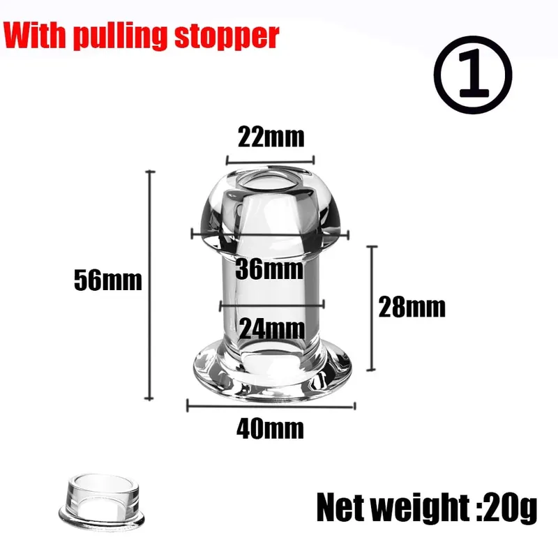 Anus Dilation Expander Prostate Massage Hollow Speculum Peeking Butt Plug Anal Beads with Stopper Adult Sex Toy for Women Men
