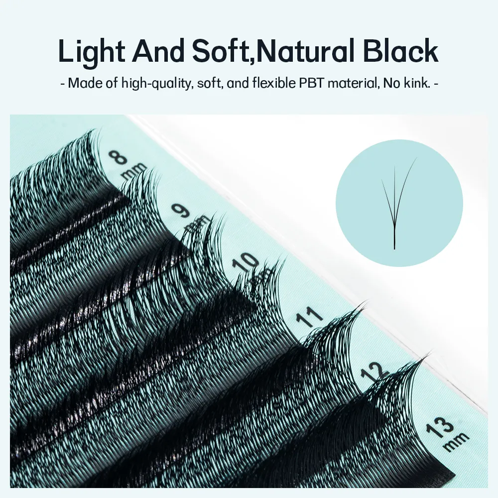 FOX 3D~5D W-Shaped Eyelash Extension Cat Eye Long Tail Premium Natural Lightweight Volume Fox Eye Lashes Makeup Tool