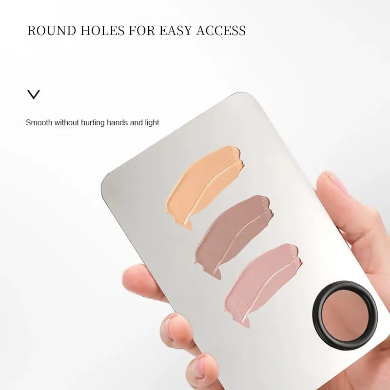 Makeup Mixing Palette KissDate Makeup Spatula Palette with Foundation Spatula Stainless Steel Makeup MixingTray Nail Art Palet