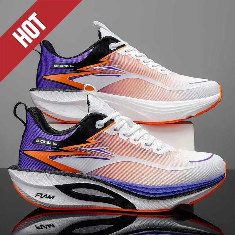 Men Running Shoes Carbon Board Air Cushion Marathon Sports Breathable Lightweight Women's Comfortable Athletic Outdoor Sneakers