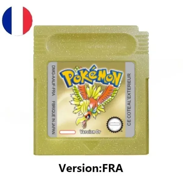 Cartouche de jeu vidéo Pokemon 16 bits, plusieurs styles, rouge, bleu, cristal, doré, vert, argent, jaune, carte de Console GB/SP