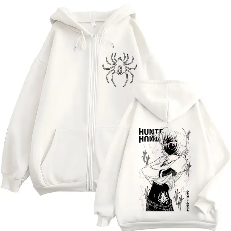 Anime Hunter X Hunter Spider Phantom Troupe Shizuku Zipper Hoodies Men Women Oversized Casual Zip Up Hooded Sweatshirts Jackets