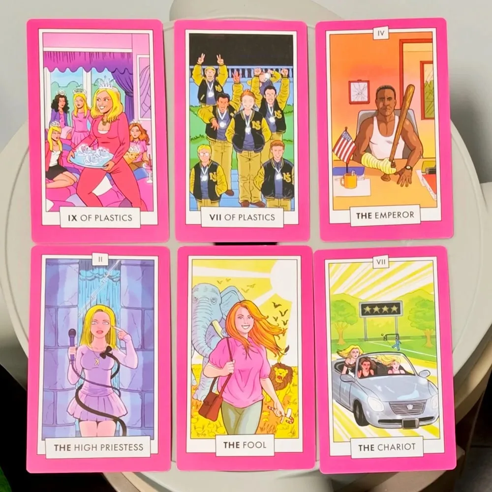 12*7cm Mean Girls Tarot Deck - Features Regina George Cady Heron & The Plastics 78 Fully Illustrated Cards