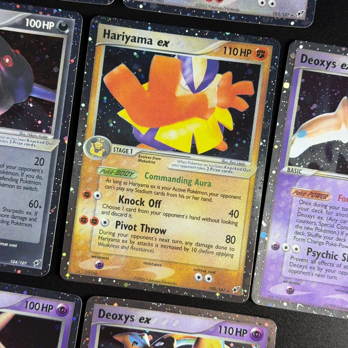 Pocket EX Deoxys Crobat Jirachi Latios Sharpedo Salamence Hariyama Deoxys Rayquaza Cosmos Holo Gold Star UR Proxy Cards