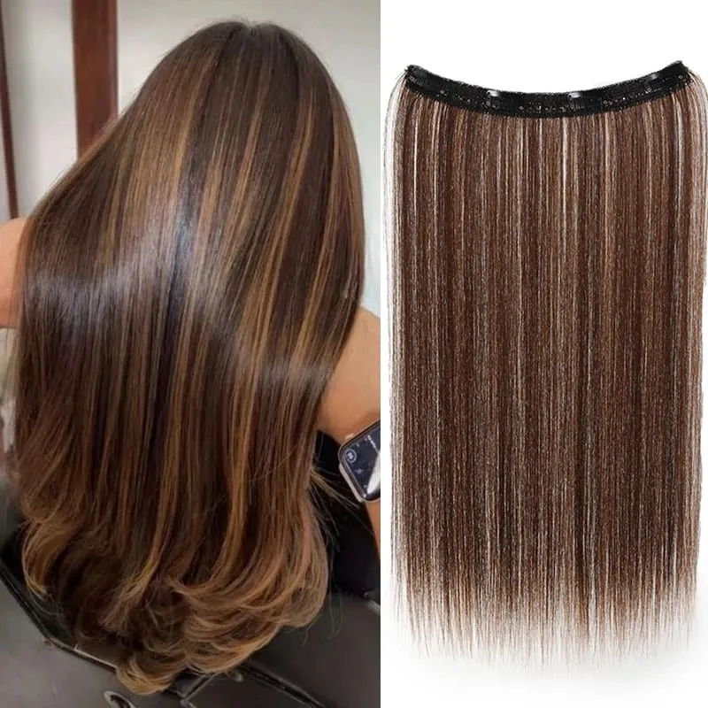 20inch Hair extensions Wig Hair Clips Hair piece Synthetic Straight Hair Extensions with 4clips for Women Halloween Party