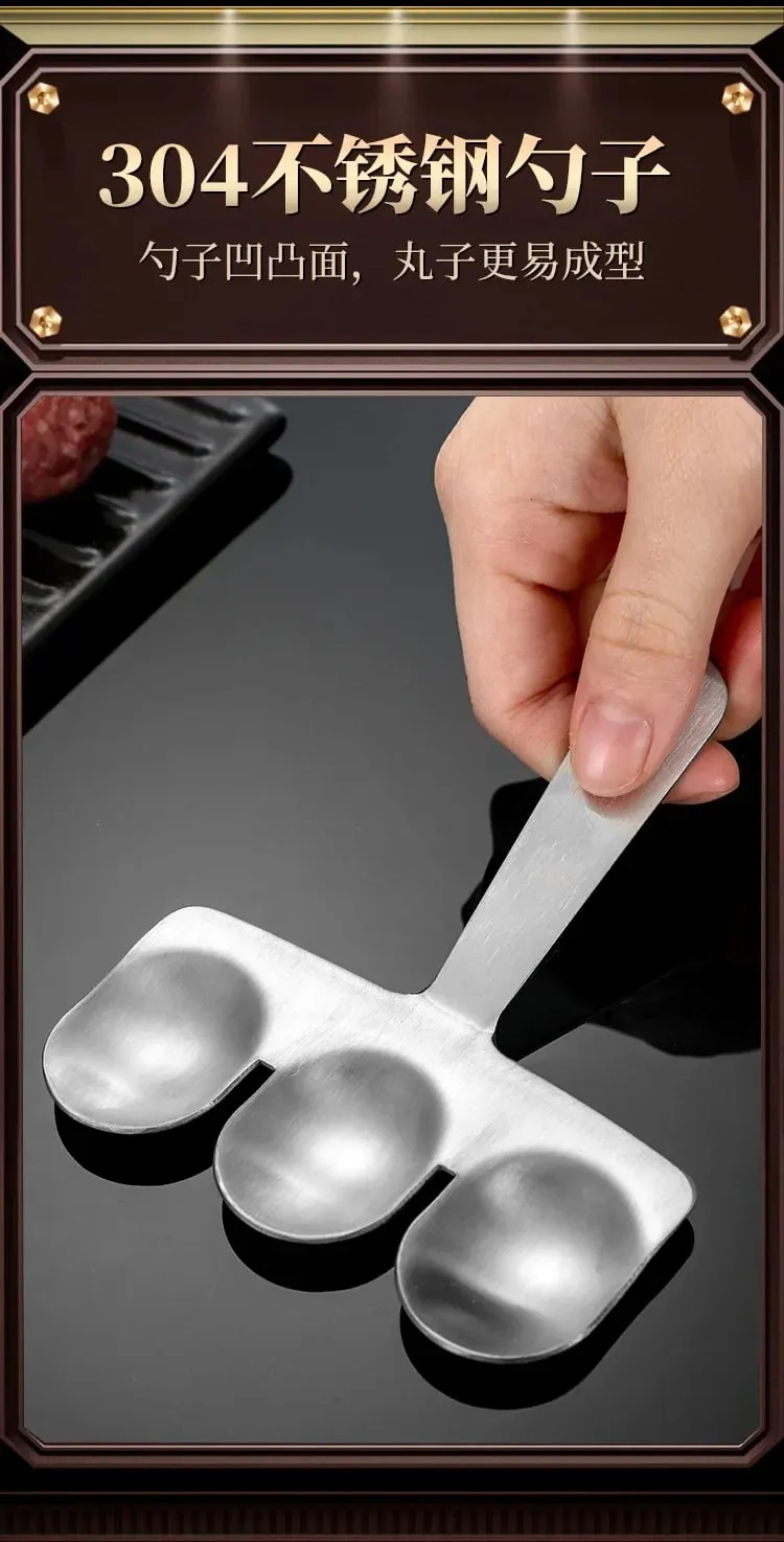 Easy-Release Non-Stick Meatball Maker Set - Manual Meatball Spoon for Effortless Fish Balls-Ideal Kitchen Tool for Home Cooking