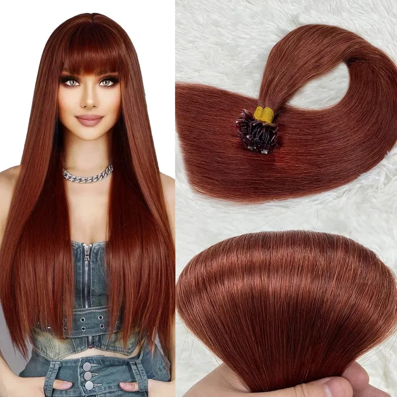 Flat Tip Human Hair Extension Remy Hair 1g/s 18-28 inch Real Remy Silky Straight Black Brown Pre Bonded Keratin Fusion Hair — image 20