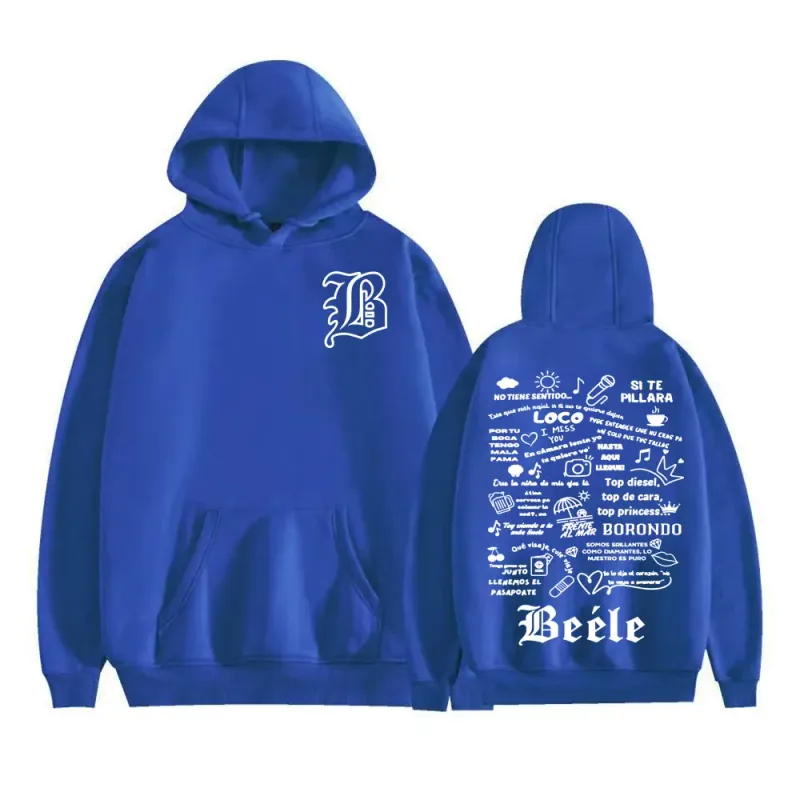 Rapper Beele Borondo Tour 2025 Print Hoodies Men Women Comfort Fleece Long Sleeve Pullovers Harajuku Hip Hop Fashion Sweatshirts