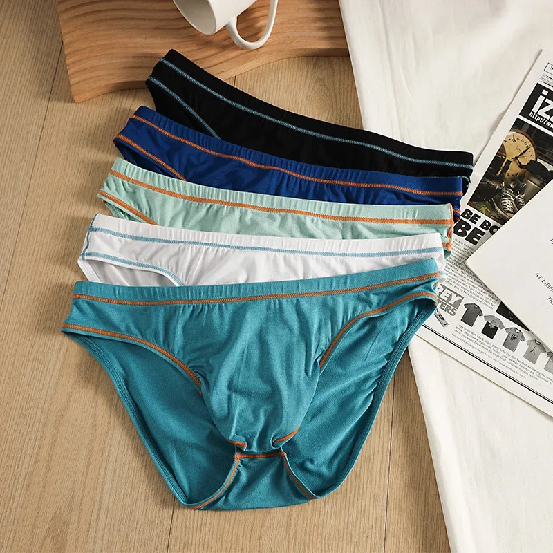 Cuecas masculinas Cuecas Homme Slip Fibra de bambu Panites Ropa Respirável Cintura Baixa JJ U Bolsa Convexa Cueca Masculina M-XXL
