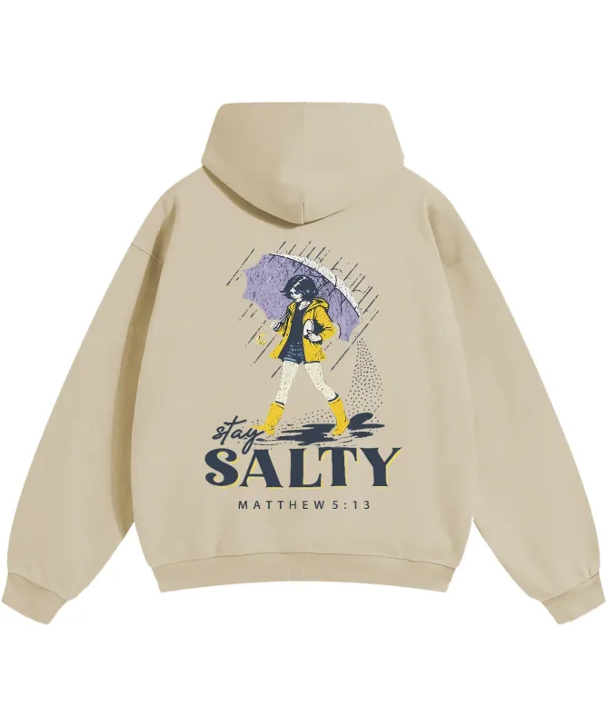 Stay Salty Manga Printed Hoodies Harajuku Christianity Matthew 5:13 Streetwear Fall Fleece Hooded Pullover Men Women Clothing