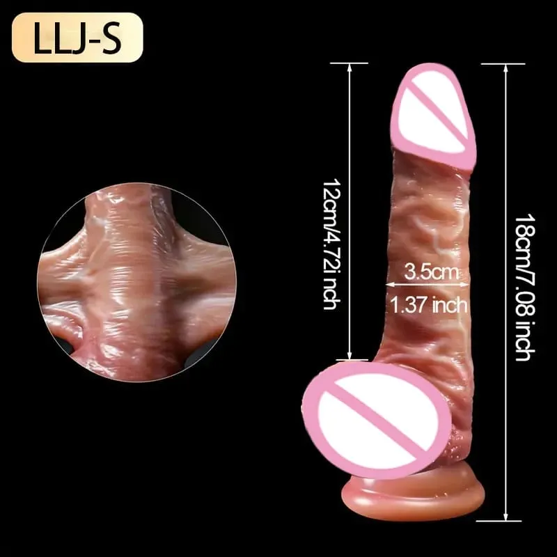 Wearable Realistic Strapon Dildo Skin Testicles Sliding Anal Vagina Sexy Adult Masturbation Big Penis For Women Dildos Sex Toys