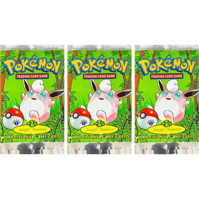 Pokémon Booster Packs Base Fossil Jungle 9 single bags 1 pack/11 Cards and Booster Box 3 1Box/36 Packs models Proxy Game Cards