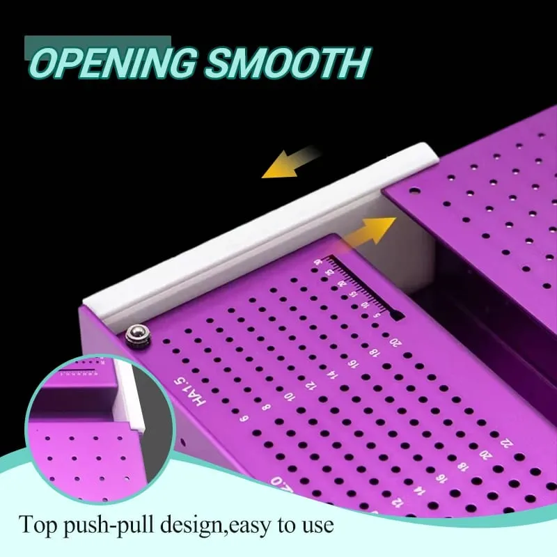 Pet Screw Box Aluminum Alloy Sterilization Box Orthopedic Screw Instrument Sterilization Box Storage Case，Makeup tools