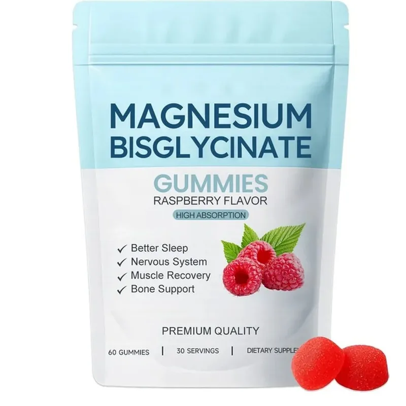 Magnesium Bisglycinate Gummies Support Daily Sleep Quality Help Maintain Nervous System Health Assist Muscle Recovery 60 Gummies