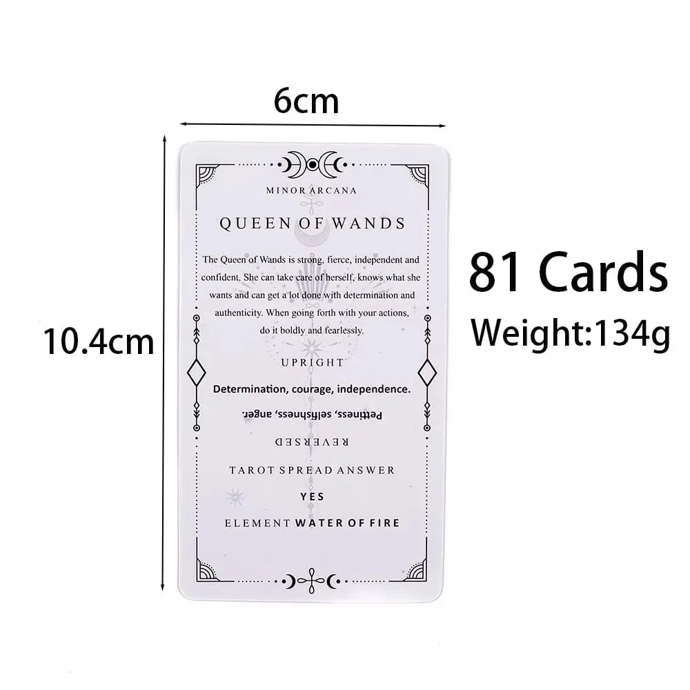 Tarot Learning Deck A 81 Card English Version 10.4*6 CM Mystical Fortune Telling Divination Board Playing Games for Beginners