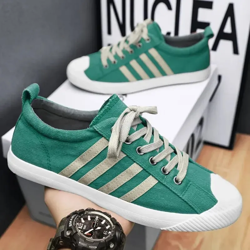 Hot Sale Summer Canvas Sneakers For Men Breathable Men's Casual Shoes Comfortable Low-cut Flat Sneakers Man Vulcanization Shoes