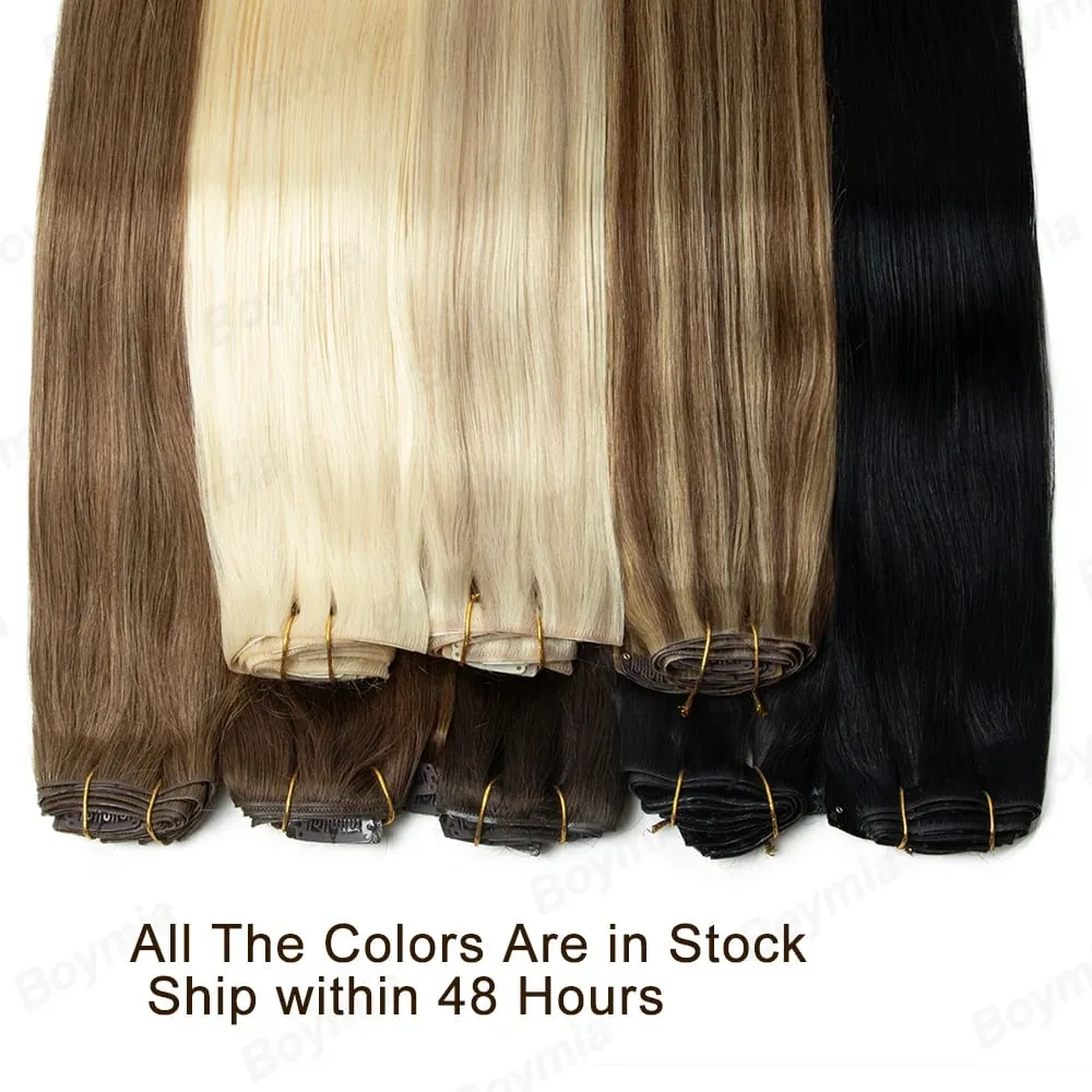 Extensiones de cabello humano Invisible con Clip de PU, trama de cinta de PU inyectada, 7 unidades/juego, 12-24 pulgadas, 100G, 120G, uso cómodo
